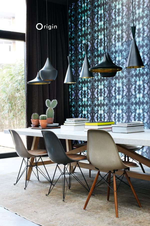 Origin Wallcoverings tapet kalejdoskop lyst azurblåt og lilla 53 cm x 10,05 m