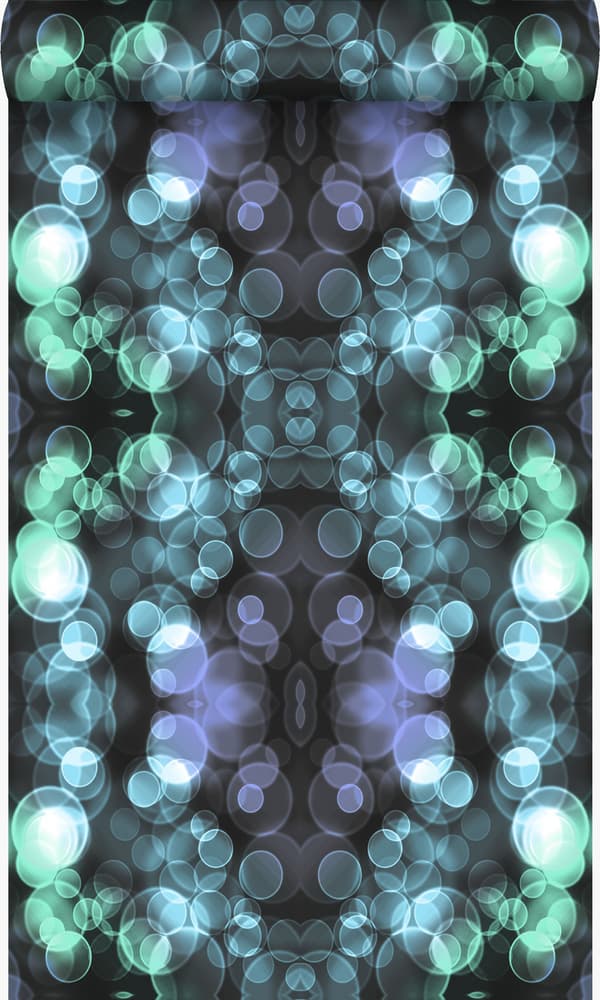Origin Wallcoverings tapet kalejdoskop lyst azurblåt og lilla 53 cm x 10,05 m