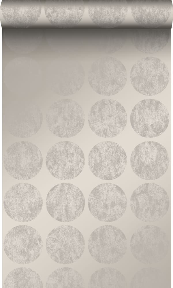 Origin Wallcoverings tapet stora slitna rundlar mullvadsgrått 53 cm x 10,05 m