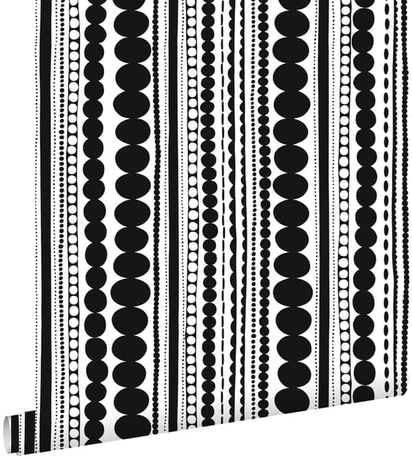 ESTAhome tapet pärlor svart och vitt 0,53 x 10,05 m