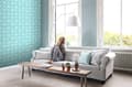 Miniatyrbillede 7 af 8: ESTAhome tapet flisemotiv turkis 53 cm x 10,05 m