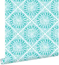 Miniatyrbillede 1 af 8: ESTAhome tapet flisemotiv turkis 53 cm x 10,05 m