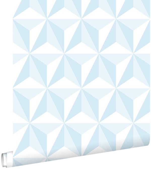 ESTAhome tapet 3D grafik lyseblåt 53 cm x 10,05 m