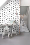 Miniatyrbillede 3 af 7: ESTAhome tapet kattekillinger sort og hvidt 53 cm x 10,05 m