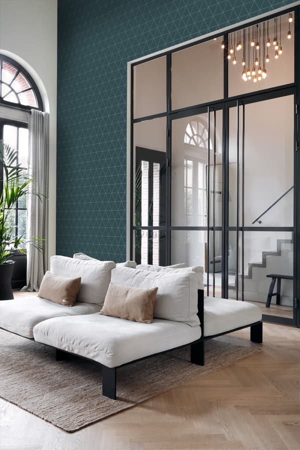 Origin Wallcoverings tapet grafiske trekanter blåt 0,53 x 10,05 m