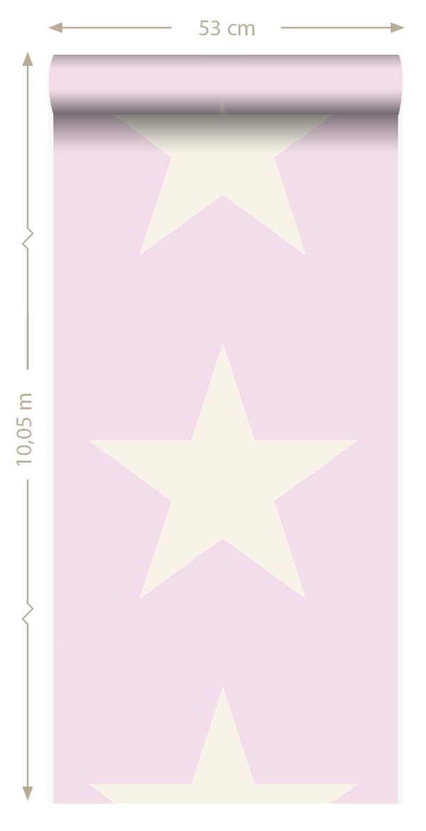 Origin Wallcoverings tapet stjerner skinnende rosa og hvidt 53 cm x 10,05 m
