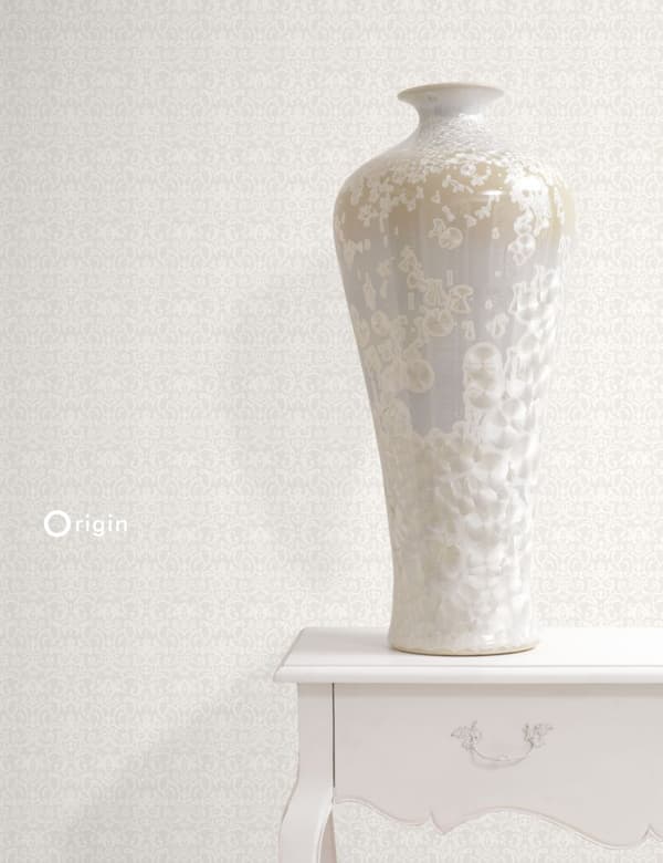 Origin Wallcoverings tapet ornament hvidt og lysegråt 53 cm x 10,05 m