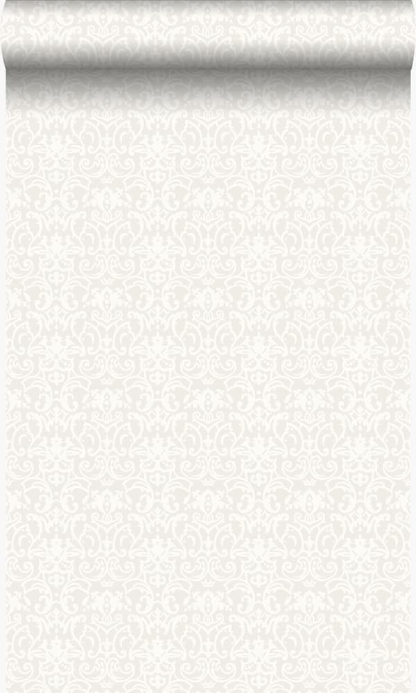 Origin Wallcoverings tapet ornament hvidt og lysegråt 53 cm x 10,05 m