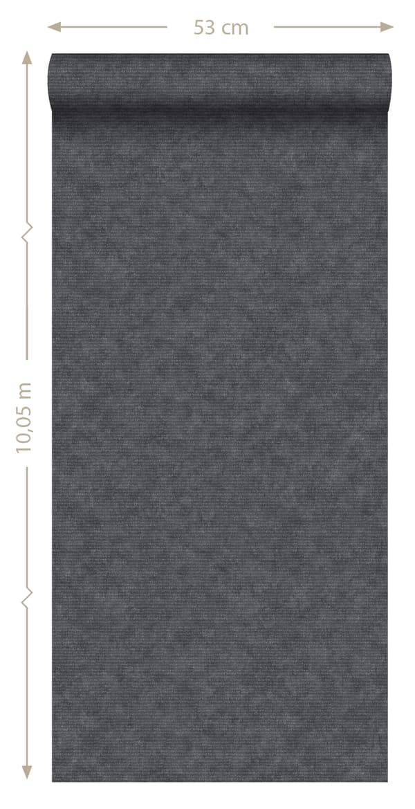 ESTAhome tapet enfärgad svart 53 cm x 10,05 m