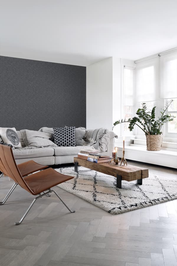 ESTAhome tapet enfärgad svart 53 cm x 10,05 m