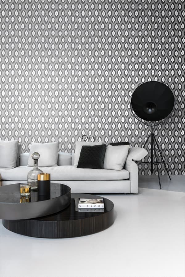 Origin Wallcoverings tapet Ikat svart och vitt 53 cm x 10,05 m