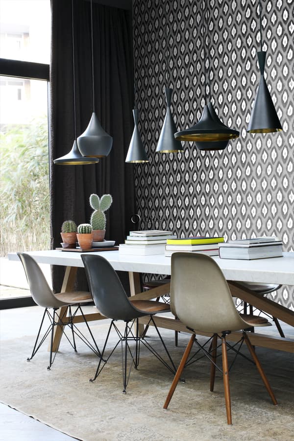 Origin Wallcoverings tapet Ikat svart och vitt 53 cm x 10,05 m