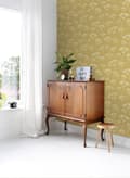 Miniatyrbild 7 av 8: ESTAhome tapet blomflock ockra och vitt 0,53 x 10,05 m
