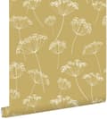 Miniatyrbild 1 av 8: ESTAhome tapet blomflock ockra och vitt 0,53 x 10,05 m