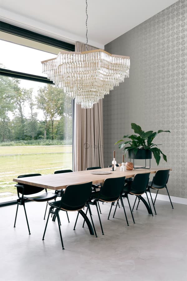 Origin Wallcoverings tapet store slidte kugler mørkegråt 53 cm x 10,05 m