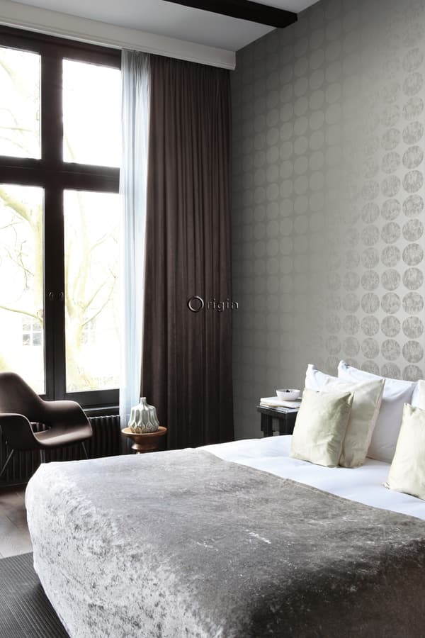 Origin Wallcoverings tapet store slidte kugler mørkegråt 53 cm x 10,05 m