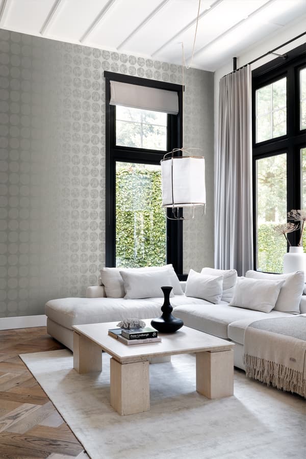 Origin Wallcoverings tapet store slidte kugler mørkegråt 53 cm x 10,05 m