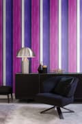 Miniatyrbild 3 av 7: Origin Wallcoverings tapet ränder rosa och lila 53 cm x 10,05 m