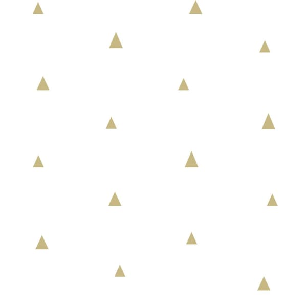 Origin Wallcoverings tapet grafiske trekanter hvidt og guld 0,53 x 10,05 m