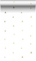Miniatyrbillede 1 af 7: Origin Wallcoverings tapet grafiske trekanter hvidt og guld 0,53 x 10,05 m