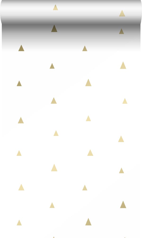 Origin Wallcoverings tapet grafiske trekanter hvidt og guld 0,53 x 10,05 m