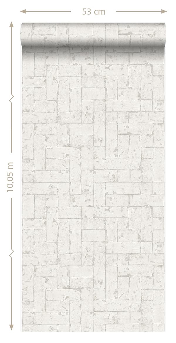 Origin Wallcoverings tapet tegelvägg benfärgat 53 cm x 10,05 m