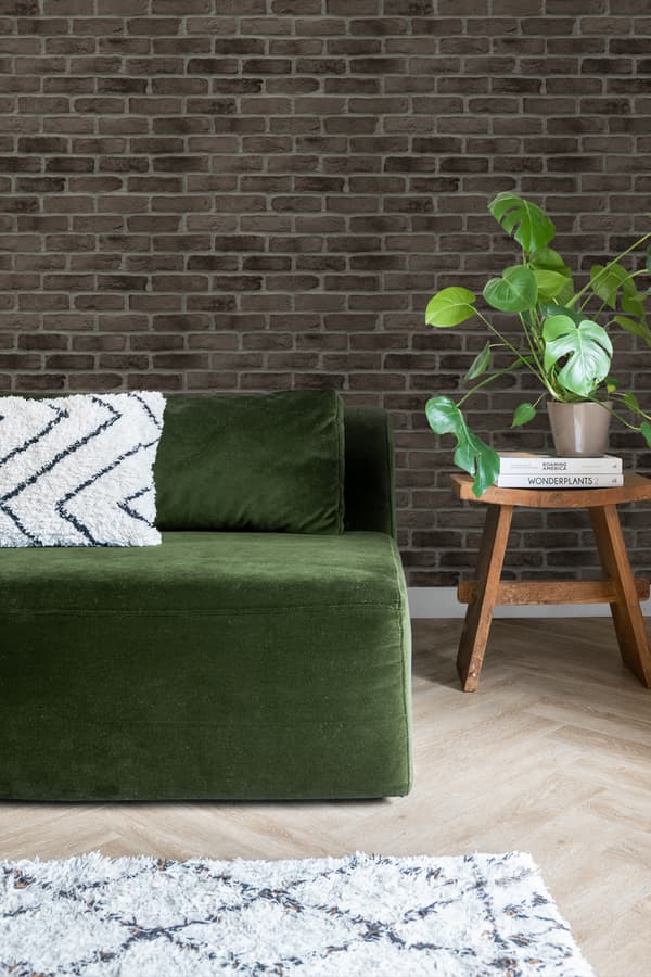 ESTAhome tapet tegelvägg mörkbrunt 0,53 x 10,05 m