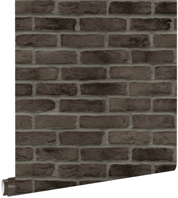 ESTAhome tapet tegelvägg mörkbrunt 0,53 x 10,05 m
