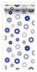Miniatyrbild 5 av 5: Sanders & Sanders tapet spetsblommor blått - 935228 - 53 cm x 10,05 m