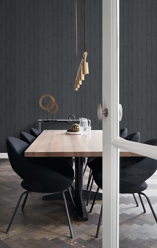 Origin Wallcoverings tapet slitna träplankor antracitgrått 53 cm x 10,05 m