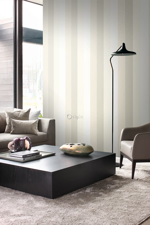 Origin Wallcoverings tapet striber beige og guldglinsende 53 cm x 10,05 m