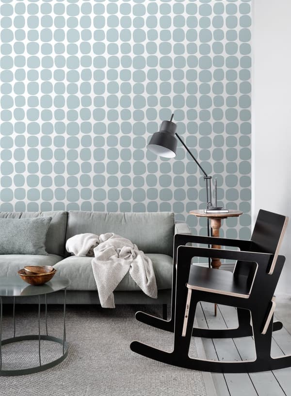ESTAhome tapet grafiskt motiv ljusblått och vitt 0,53 x 10,05 m