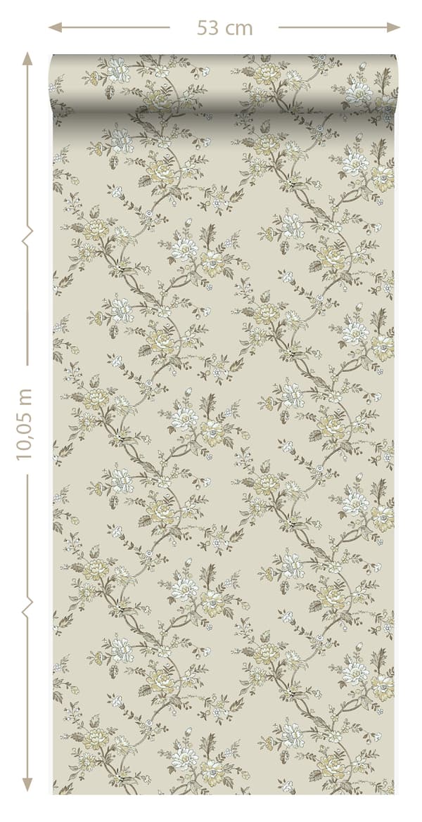 Origin Wallcoverings tapet blomster beige 53 cm x 10,05 m