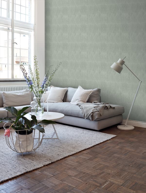 ESTAhome tapet origamimotiv ljusgrått 0,53 x 10,05 m