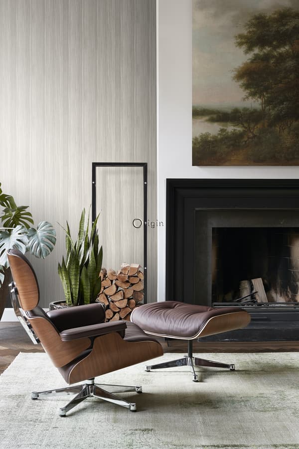Origin Wallcoverings tapet striber skinnende lysebrunt 53 cm x 10,05 m