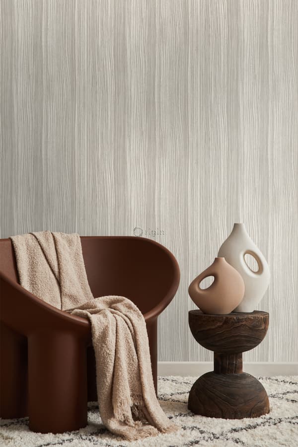 Origin Wallcoverings tapet striber skinnende lysebrunt 53 cm x 10,05 m