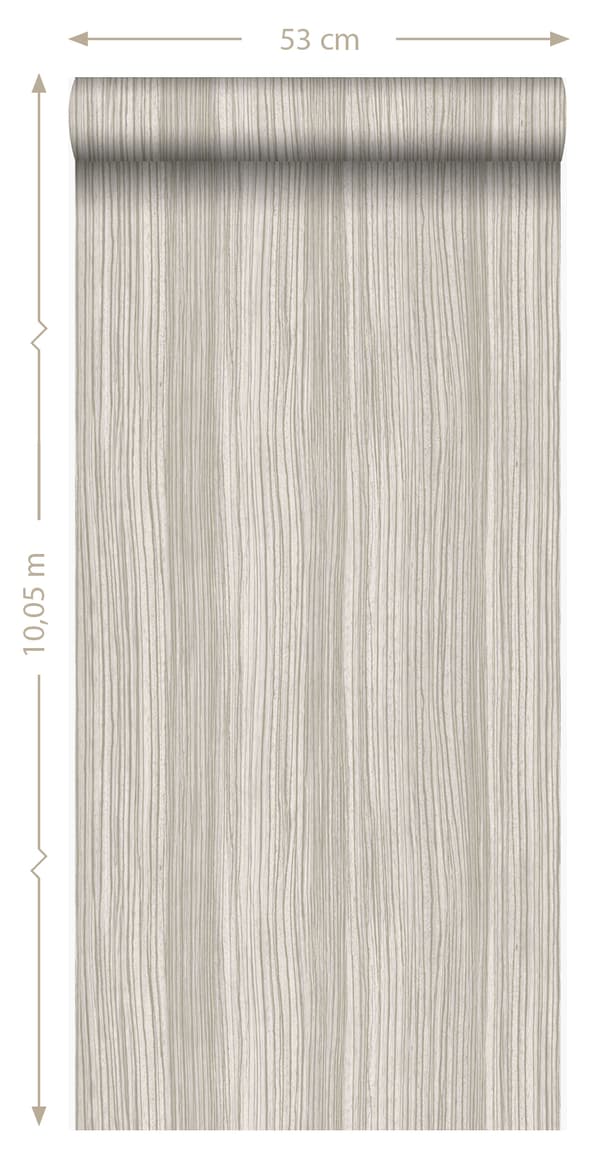Origin Wallcoverings tapet striber skinnende lysebrunt 53 cm x 10,05 m