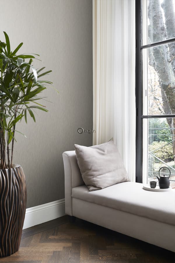 Origin Wallcoverings tapet ensfarvet linnedstruktur skinnende brunt 53 cm x 10,05 m