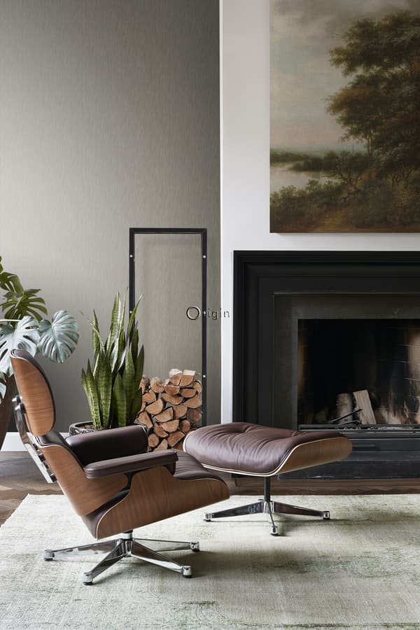 Origin Wallcoverings tapet ensfarvet linnedstruktur skinnende brunt 53 cm x 10,05 m