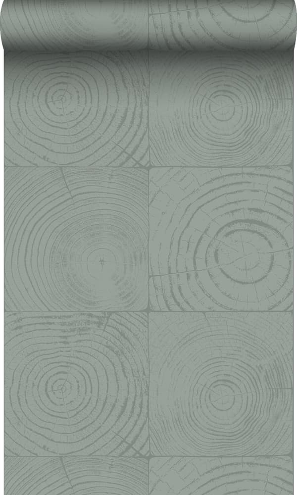 Origin Wallcoverings tapet tværsnit træstammer lagunegrønt 53 cm x 10,05 m