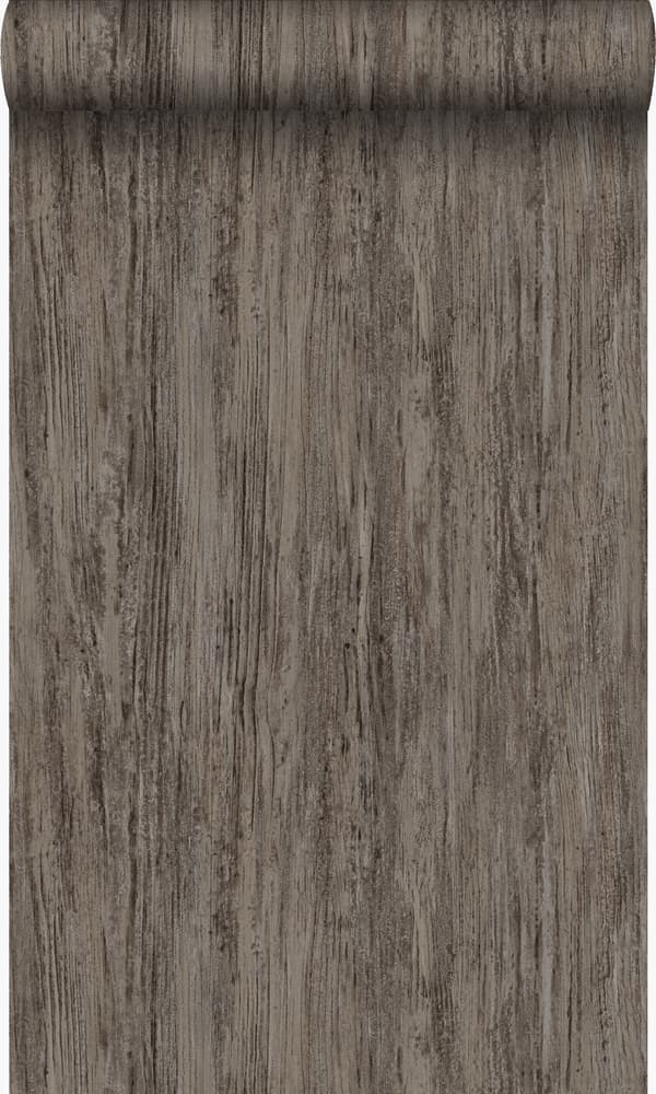 Origin Wallcoverings tapet træeffekt mørkt mudvarpegråt 53 cm x 10,05 m