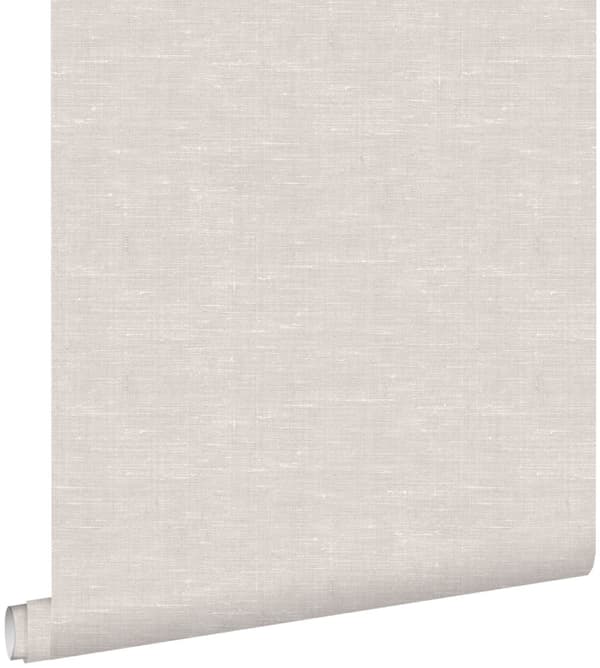 ESTAhome tapet enfärgad med linnetextilstruktur gråbrunt 53 cm x 10,05 m