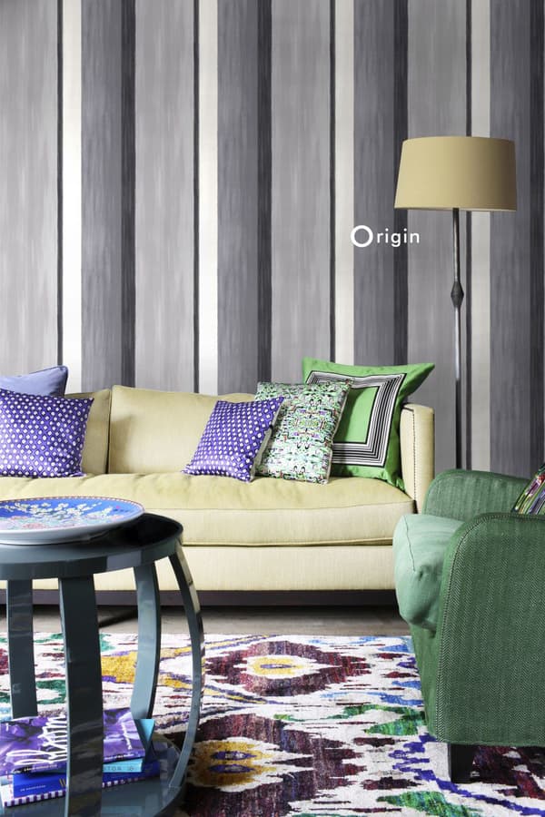 Origin Wallcoverings tapet striber sort og gråt 53 cm x 10,05 m
