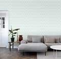 Miniatyrbillede 3 af 8: ESTAhome tapet grafiske geometriske trekanter mintgrønt og mathvidt 53 cm x 10,05 m