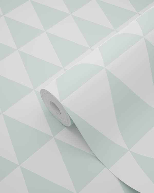 ESTAhome tapet grafiske geometriske trekanter mintgrønt og mathvidt 53 cm x 10,05 m