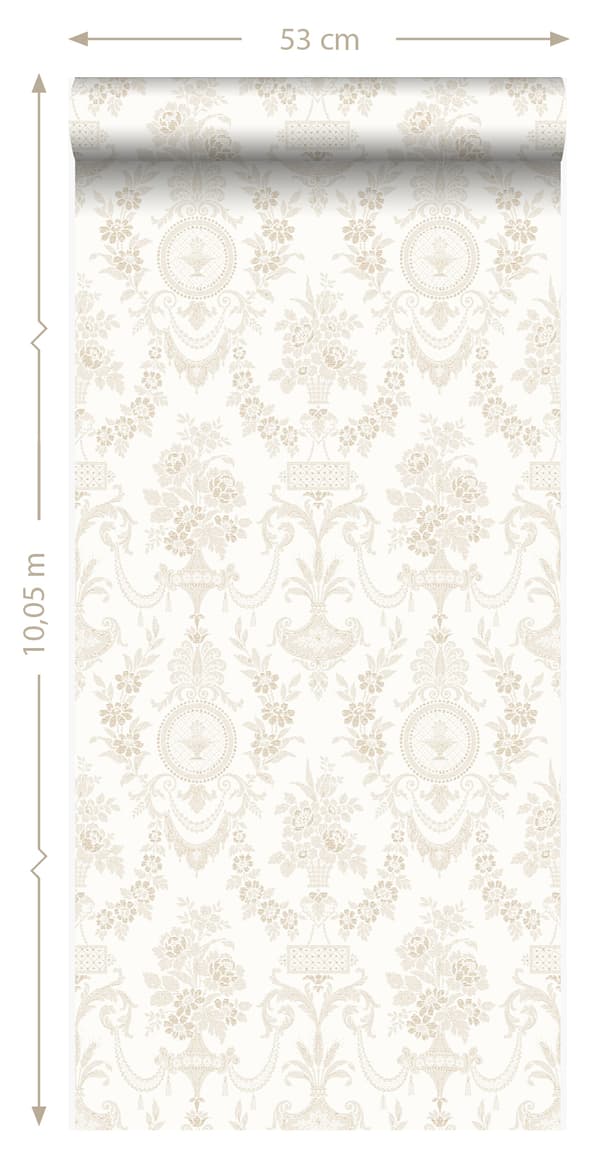 Origin Wallcoverings tapet ornament hvidt 53 cm x 10,05 m