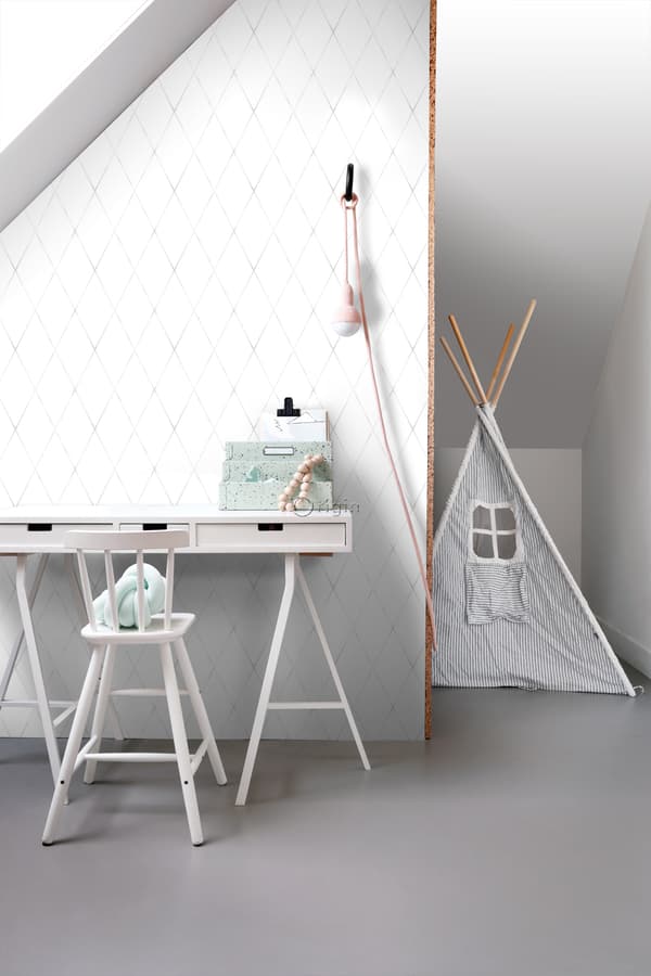 Origin Wallcoverings tapet rombemotiv varmt lysegråt 53 cm x 10,05 m