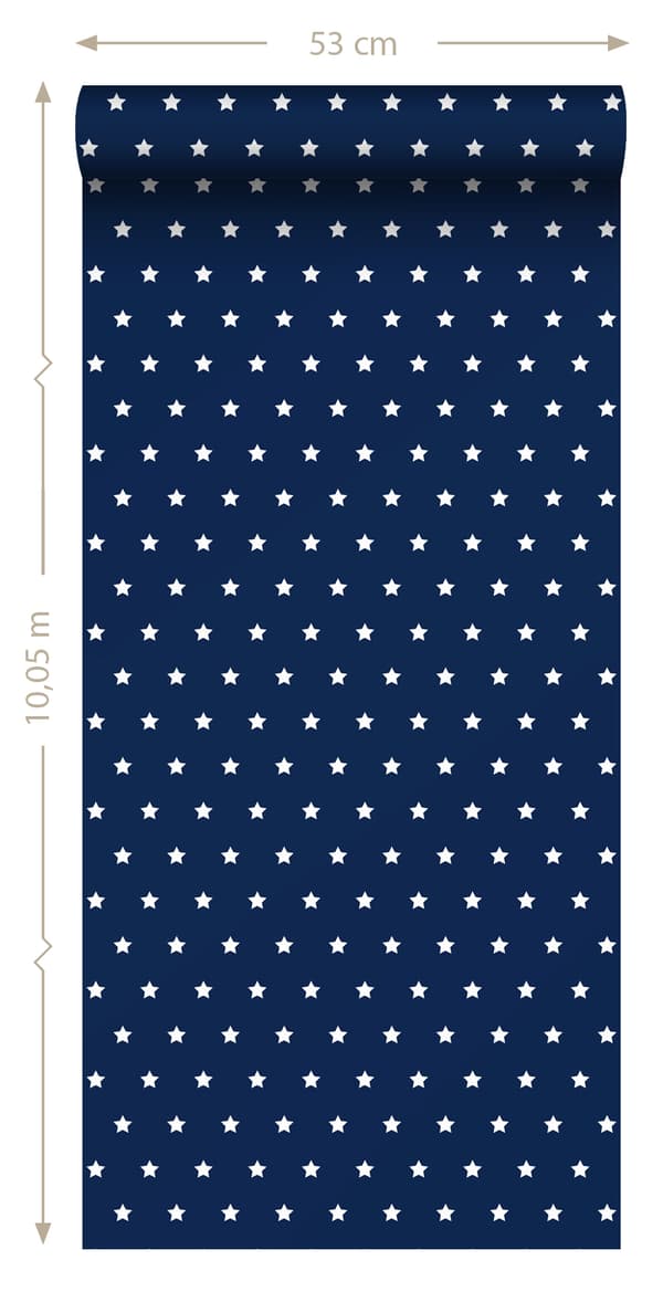 Sanders & Sanders tapet stjärnor marinblått - 935225 - 53 cm x 10,05 m