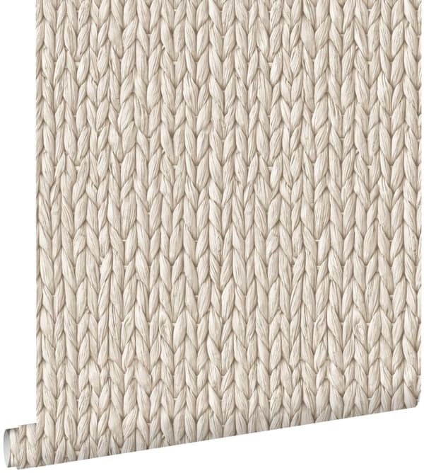 ESTAhome tapet vävd korg ljust krämfärgat 53 cm x 10,05 m
