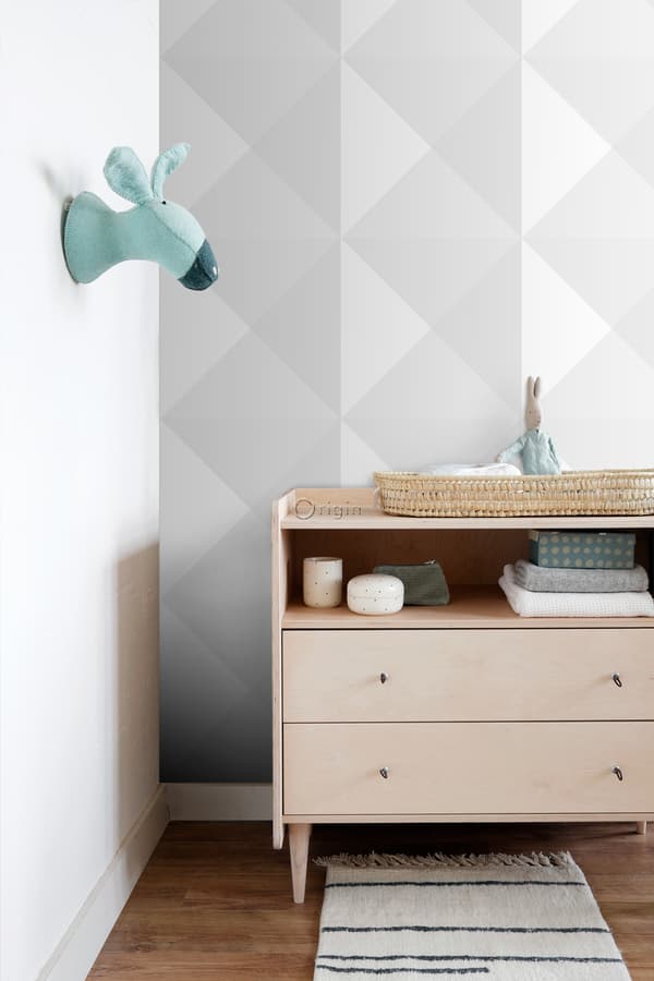 Origin Wallcoverings tapet store trekanter varmt lysegråt 53 cm x 10,05 m
